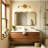 Albern 3-Light Brushed Gold Glass Vanity Wall Sconce for Bathroom