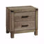 1pièce table de chevet contemporaine à deux tiroirs pour chambre à coucher en bois massif avec table de bout en bois brun