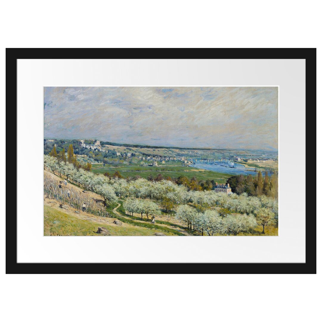 Gerahmter Kunstdruck The Terrace in Saint-Germain Spring von Alfred Sisley