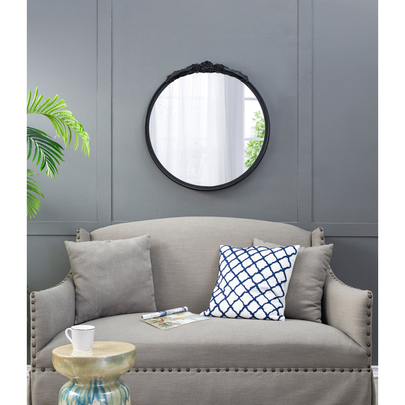 Miroir rond manufacturé, Noir