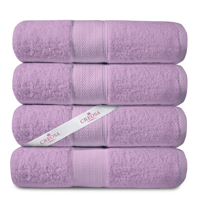 Creosa 4 - Piece Cotton Bath Towel Same-Size Set Guest Room Case Pack -  Lavish Touch, US-600-Bathtowel-Purple-4pk