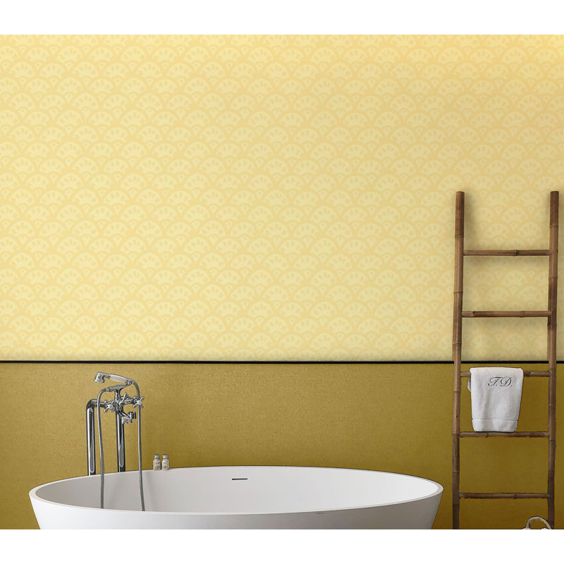 Scallops II 33' L x 20.5" W  Wallpaper Roll, Yellow
