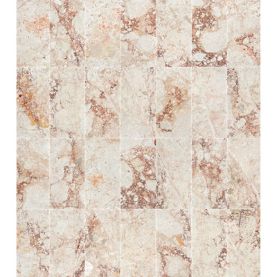 Carrelage poli en marbre rose véritable 12 x 24 pouces pour salle à manger mur et plancher, 4 pièces par boîte, conception exquise
