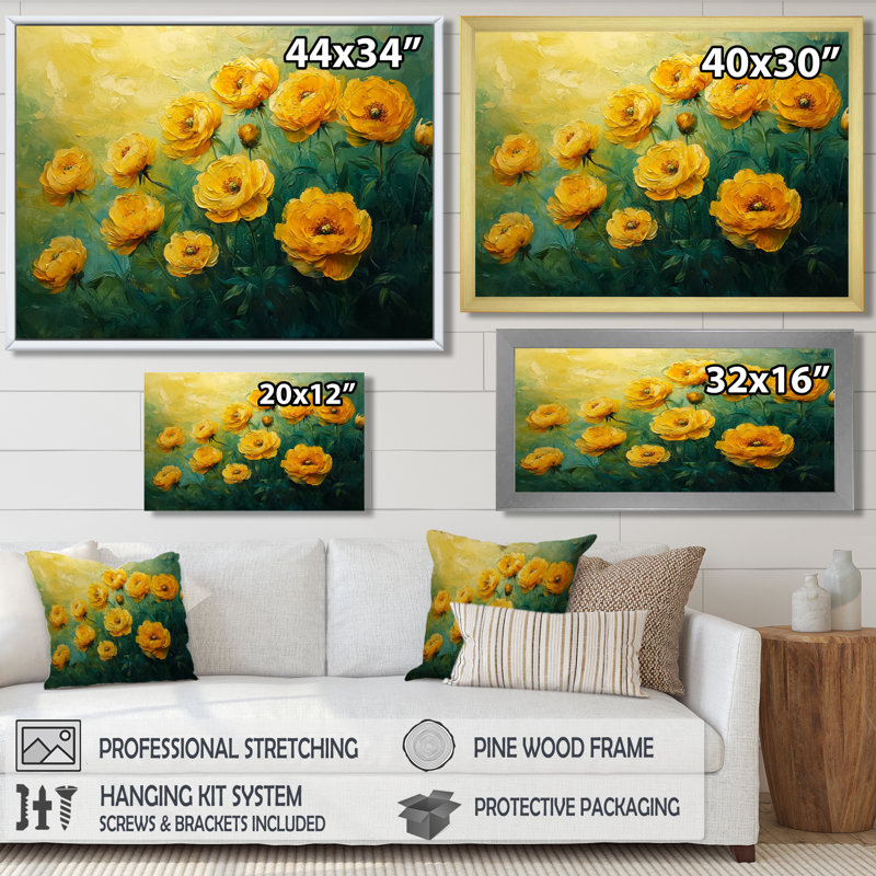Imad Green Peony S, Reproduction encadrée d'une seule photo, Argent argent, H 24 po x l 32 po