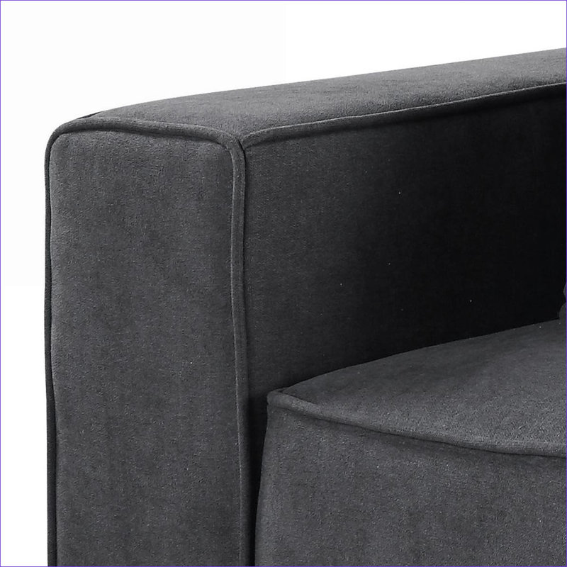 Fauteuil d'appoint rembourré à dossier lâche gris ardoise pour adultes, salon pour chambre à coucher