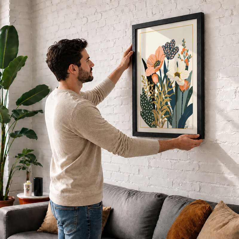 Study Botanical - Framed Print, A2 - 59.4 x 42.0 cm, Oak