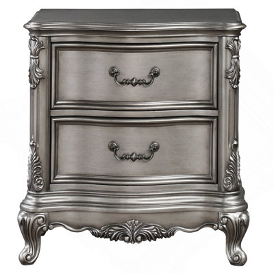 Antique Platinum 2-Drawer Nightstand
