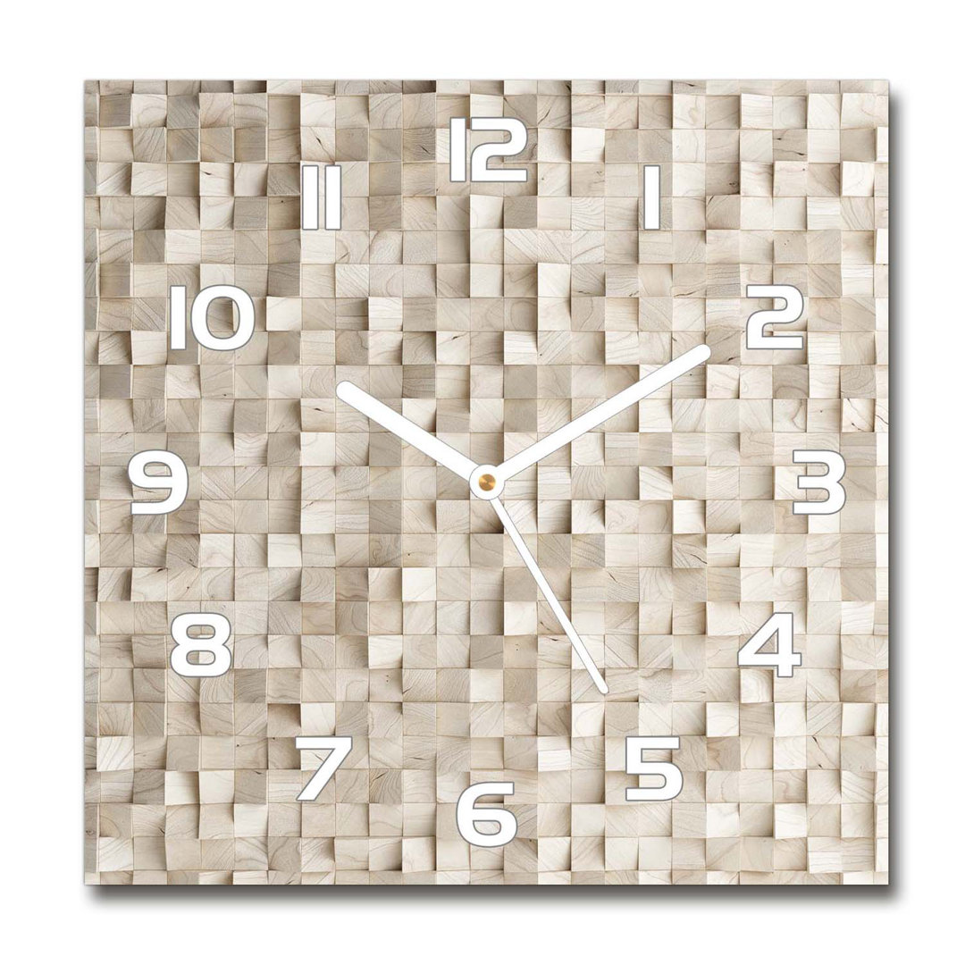 Analoge Wanduhr Wooden Cubes 60 cm Geräuschlos