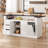 86.6’’W Modern Kitchen Island with Trash Can Storage , Center Island for Kitchen, Prep Station, Coffee Bar