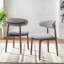  Solid Wood Upholstered Dining Chair - Ergonomic Curved Back, Comfort Fabric-2073859524-1948387836