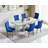 Modern 68.11" Faux Marble Dining Table Set , White Marble Dining Table with Velvet Dining Chairs, Dining Room Table and Chairs Set, Luxury Dining Table Set for Kitchen Dining-975803931-975803911-975803928