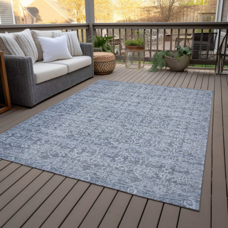Machine Washable Indoor/Outdoor Colman ACN2152 Striped Rug, Rectangle 8' x 10'