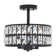 3-Light Crystal Ceiling Light Fixture Semi Flush Mount Chandelier with Drum Shade