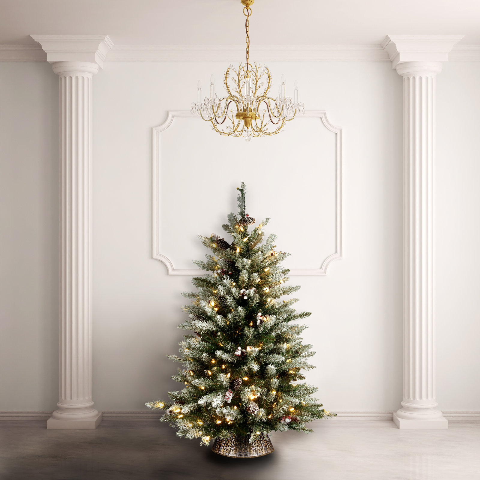 Pre-Lit Fir Christmas Tree, 4.5' H