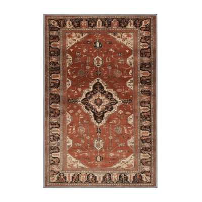 Machine Washable Persian Brown Area Rug