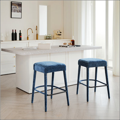 Tabouret de bar en faux cuir à hauteur de comptoir - siège rembourré confortable avec pieds et repose-pieds en métal robuste, siège élégant pour îlot de cuisine, comptoir de pub et de salle à manger