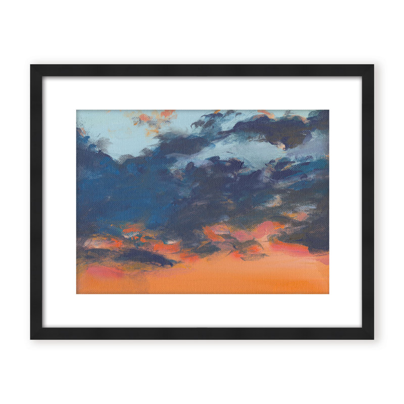 Coastal Retreat Asbury Park Sunset, 16" H x 24" W x 1.125" D, White, Framed Canvas