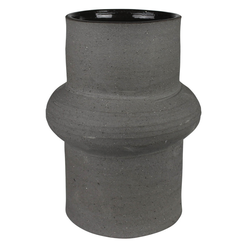 Cruz Vase Cylinder, Ceramic, Black