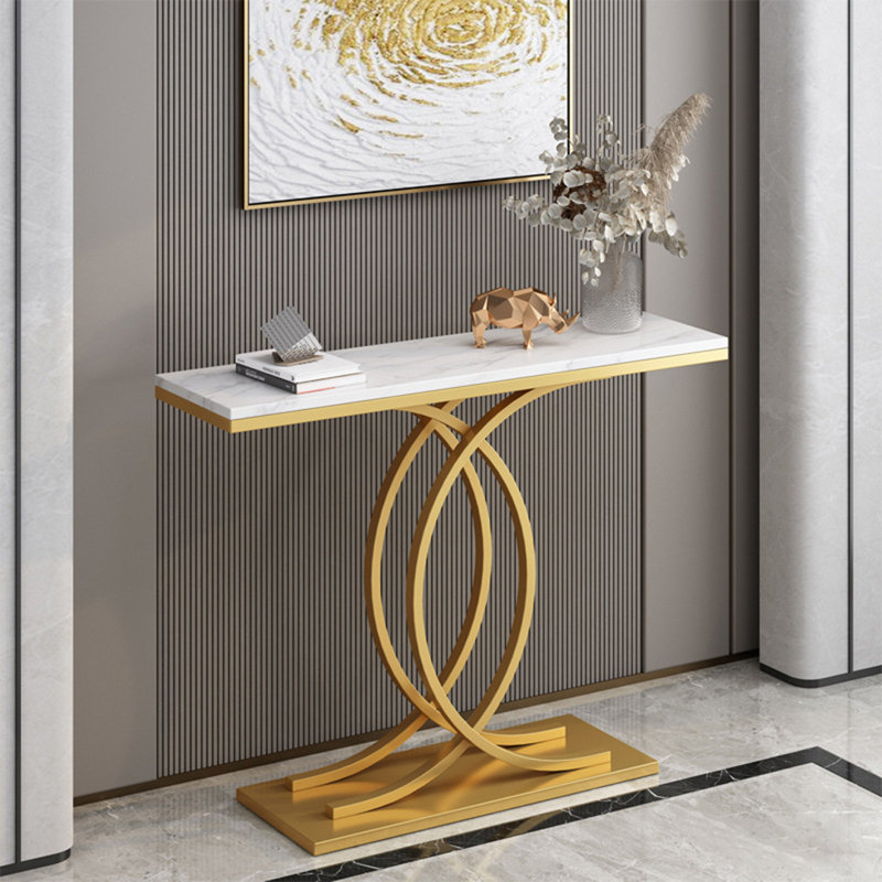 Console Table, 31.5" H x 39.4" W x 11.8" D, Gold