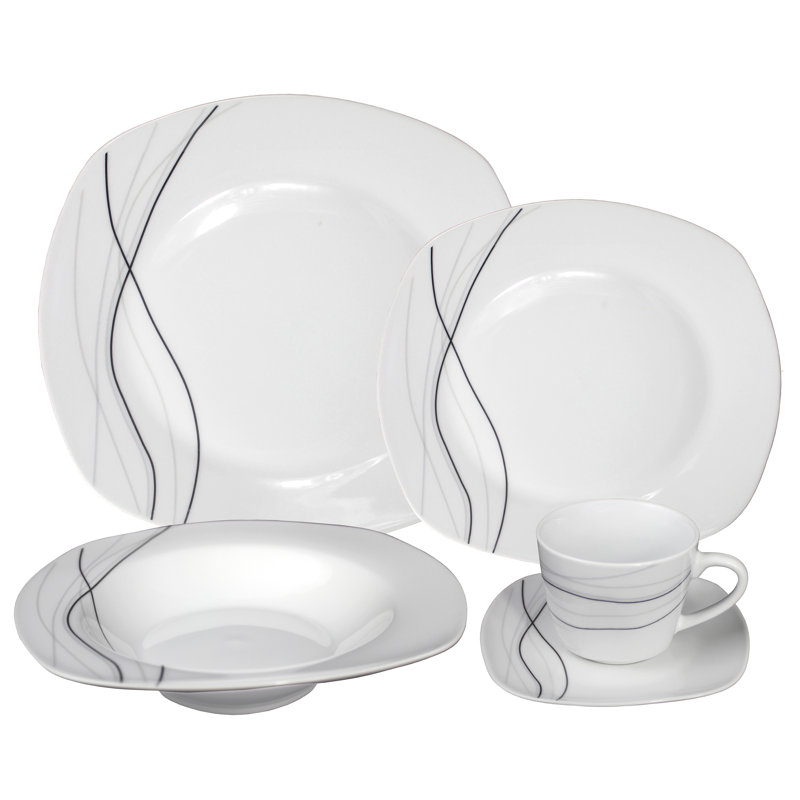 Piece Porcelain China Dinnerware Set - Service for 4
