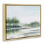 «Green Toned Water Landscape», art mural sur toile flottant gris, design par Patricia Pinto-141055696-140815110