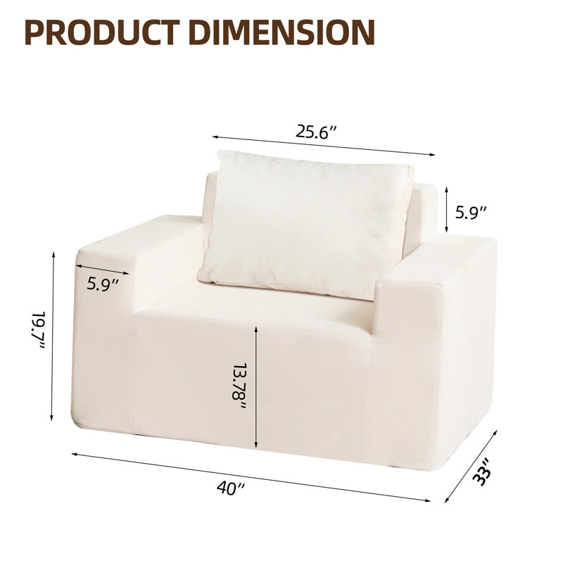 Mousse haute pour salle de jeu - tissu imperméable, fond coulissant, large, sac de pois pour siège à 1 siège, poids de 26,5 lb, chambre