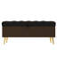 Banc multifonctionnel moderne gris avec pieds en métal doré et design pour le salon de style américain-131300868