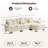 123'' Cloud Modular Couch Sofa, Oversized 3 Seat Comfy Sofa For Living Room, Sectional Couches With Ottoman, Detachable Seat Cushion & Backrest Cover, Chenille Fabric Beige-1688226186