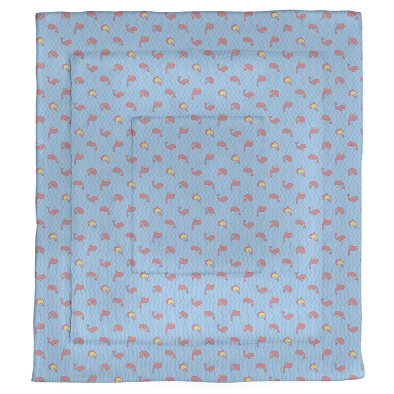 Mathias Coastal Polyester Comforter, King Comforter, Blue/Pink