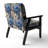 Cobalt Blue Scrollwork Swirls Victorian Pattern II - Upholstered Floral Accent Chair-1244381008