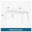 Table basse d'extérieur 43 po en aluminium et rectangulaire WPC toutes saisons, mobilier de patio blanc moderne pour terrasse, jardin et bord de piscine