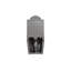 Toilette monobloc gris clair à double chasse d'eau, cuvette allongée, hauteur confort et siège à fermeture amortie-134649552