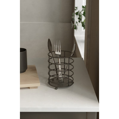Metal Round Flatware Caddy