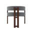 Fauteuil moderne à dossier ouvert: revêtement gris. 3 styles. Confortable pour la chambre à coucher et la salle à manger. Fauteuil spacieux et rembourré, 3 pieds et design