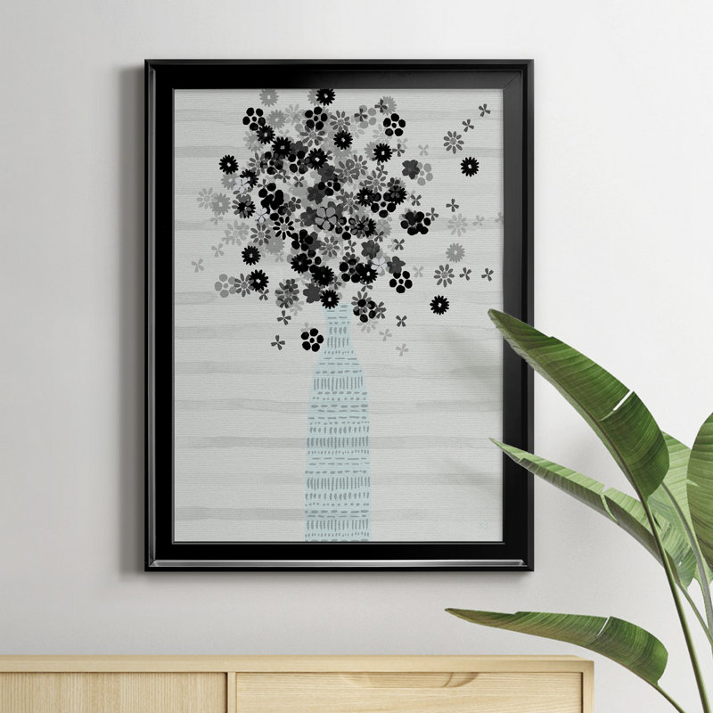 " Bouquet Of Black And White ", Black, 24.5" H x 18.5" W x 1" D