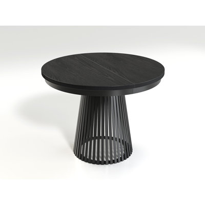 Extendable Round Metal Base Dining Table