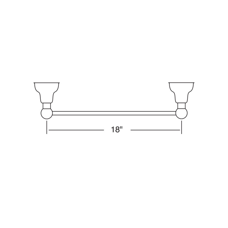 Arcana™ 24" Towel Bar, 2.5" H x 18" L x 3" D, Polished Chrome