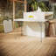 Table pliante à hauteur réglable en granit blanc Techni Home de 4 pi avec poignée facile à transporter