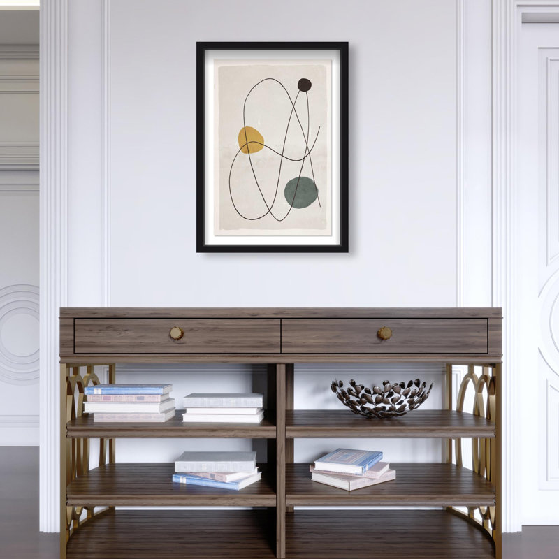 Oliver Gal Following Traces Abstract - Luxury Shadowbox Framed Wall Art, 25.5" H x 17.5" W, Black