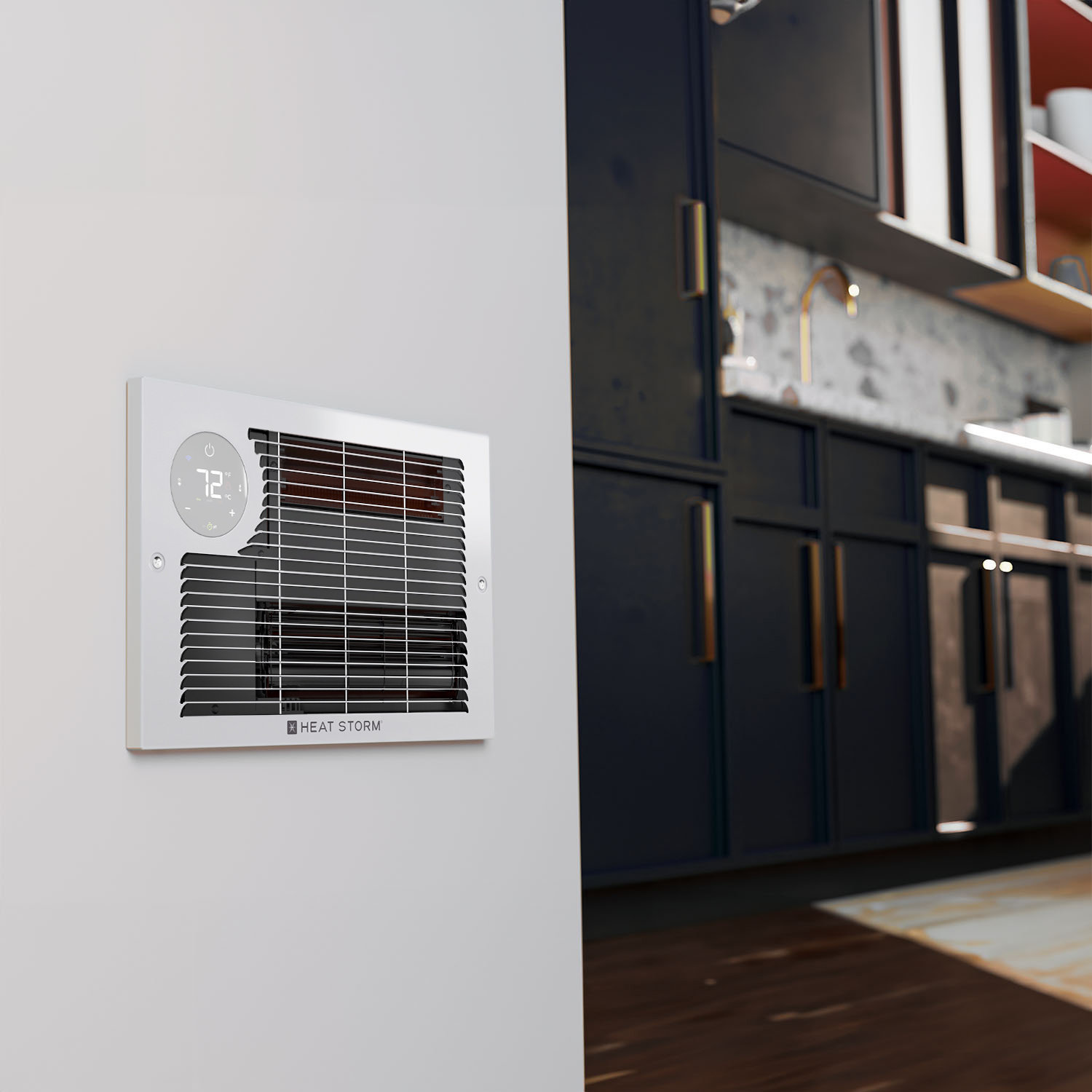 Heat Storm 1500 Watt Watt 5200 BTU BTU Electric Wall Mounted Space Heater  with Adjustable Thermostat and with Digital Display | Wayfair