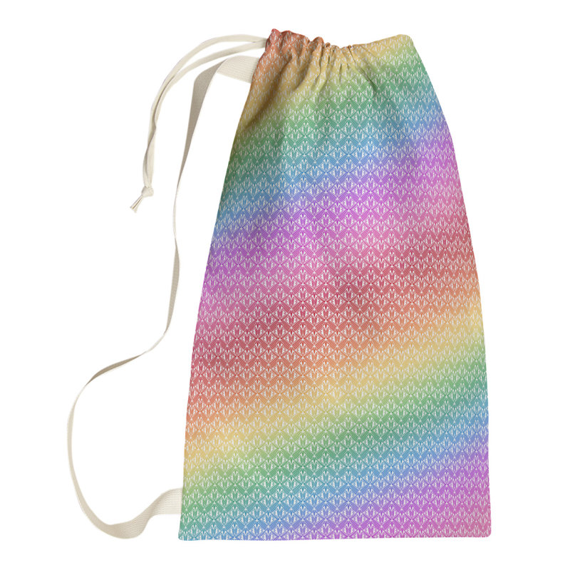Leffel Fabric Laundry Bag with Handles, Small ( 64" H x 20" W x 1.5" D), Rainbow