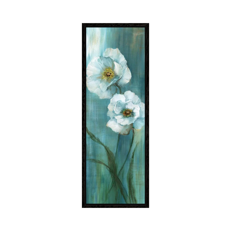 Seabreeze Poppy II by Nan - Panoramic Painting on Canvas, Black Framed, 152.4 cm H x 50.8 cm W
