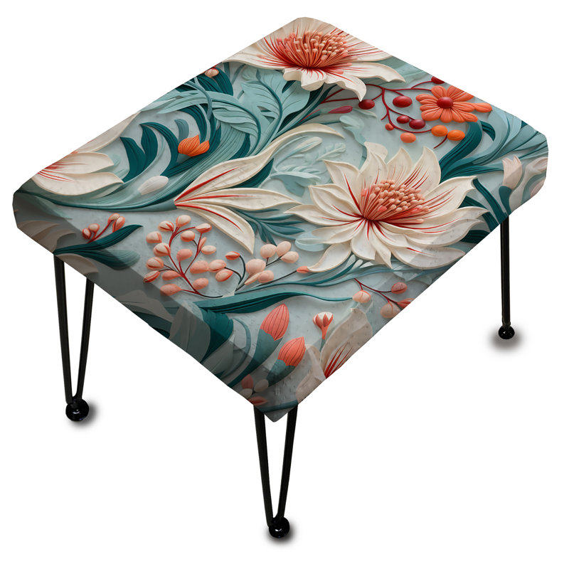 Lagoon Serenade Tropical Pattern - Tropical Rectangle Ottoman