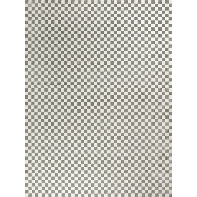 Tapis d'intérieur moderne ivoire Ebern Designs Ebern Designs, Rectangle 7 pi 10 po x 9 pi 10 po