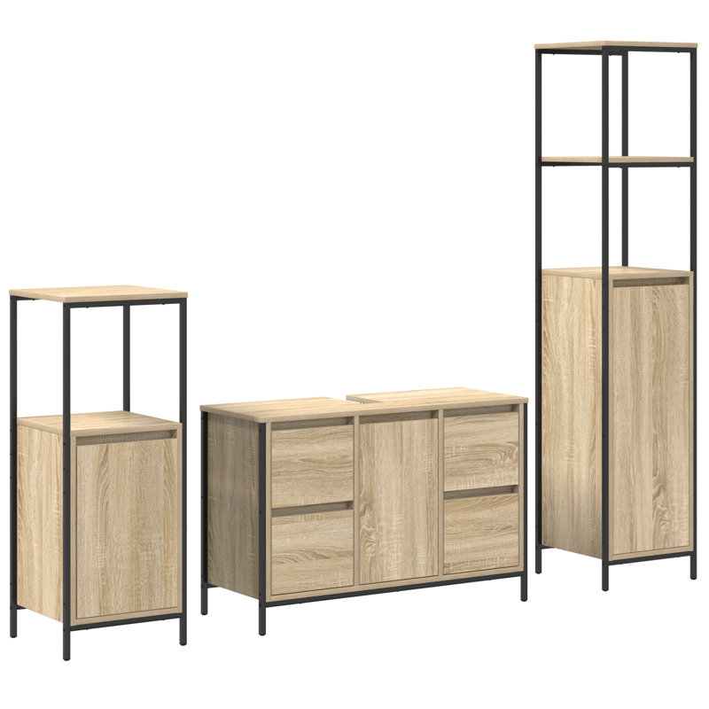 Bathroom Furniture Suite, Light Wood