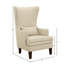 Fauteuil d'appoint à oreilles Iqubal Kori avec garniture cloutée-1158834412