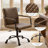 Blair Industrial Genuine Leather Swivel Tufted Executive Office Task Chair With 5-Star Base And Casters-1240466147