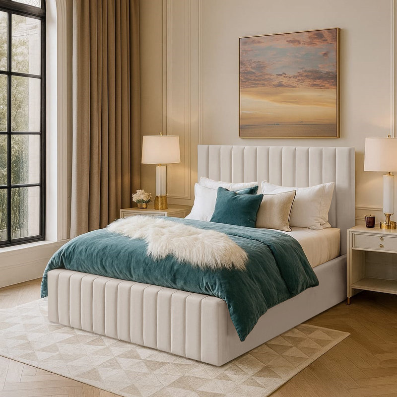 Janae Upholstered Ottoman Storage Bed, Kingsize (5'), Coffee
