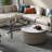 Round stone slab coffee table set-1466740830