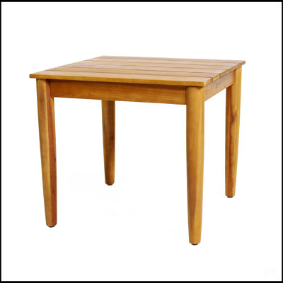 Table d'appoint en bois d'acacia rustique Gavin, durable et élégante pour le patio extérieur et le jardin